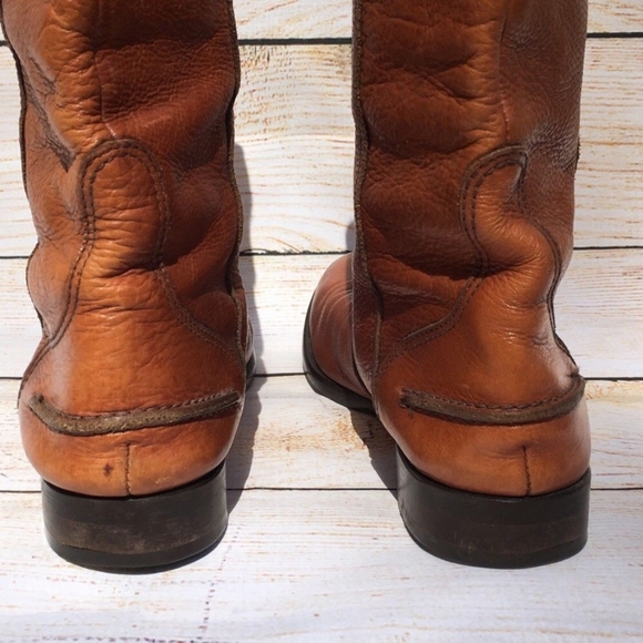 VINTAGE ITALIAN RIDING BOOTS 6.5 Brown Leather - Picture 5 of 8